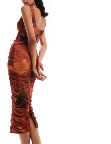 Rochie midi ASOS, maro