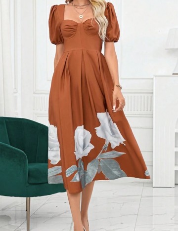 Rochie midi Shein, mix culori
