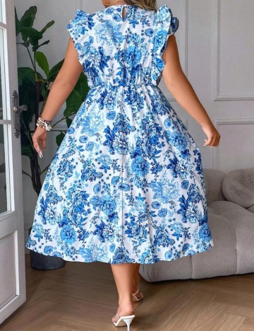 Rochie midi Shein Curve+, mix culori