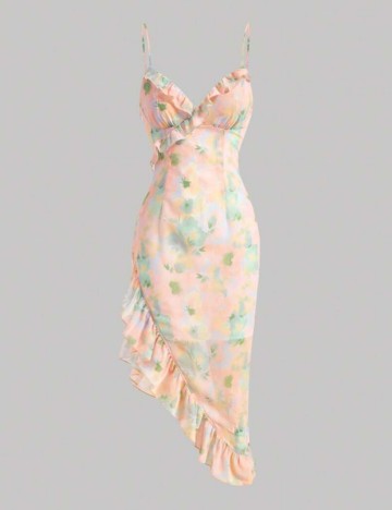 Rochie midi Shein, mix culori