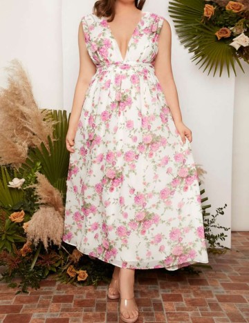 Rochie maxi Shein Curve+, mix culori