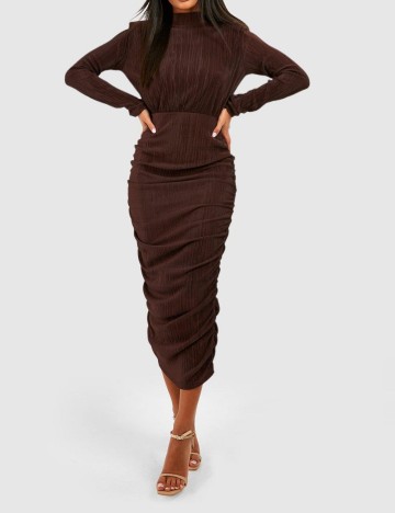Rochie midi Boohoo, maro