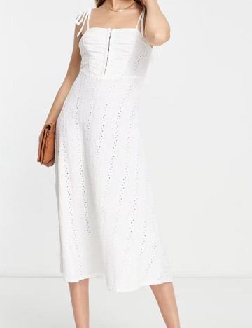 Rochie midi ASOS, alb