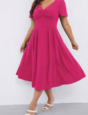 Rochie midi Shein Curve+, roz