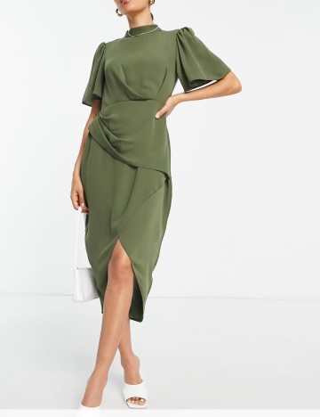 Rochie midi ASOS, kaki