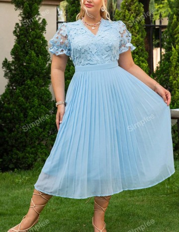 Rochie maxi Shein Curve+, albastru