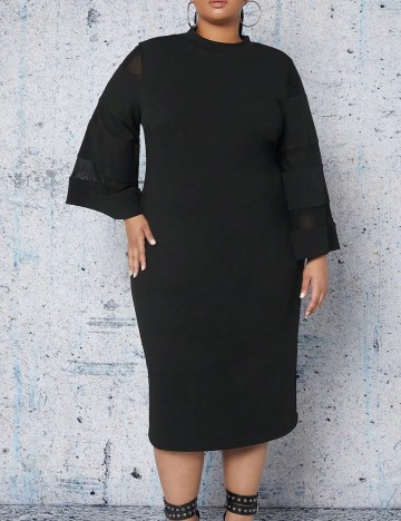 Rochie midi Shein Curve+, negru