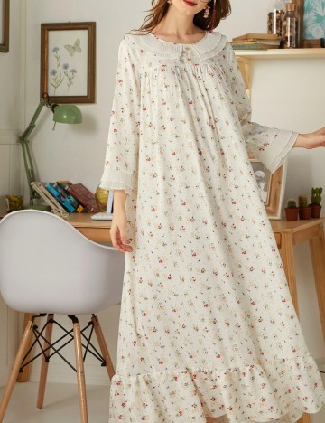 Rochie De Noapte Shein, crem