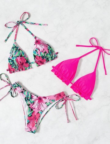 Set costum de baie Shein, mix culori