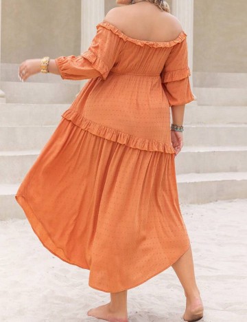 Rochie midi Shein Curve+, portocaliu