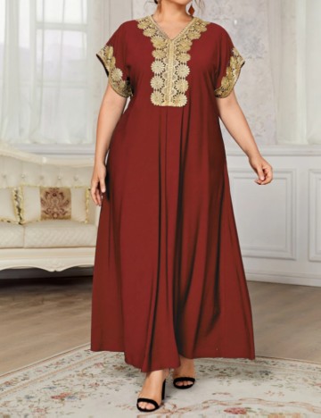 Rochie maxi Shein Curve+, cărămiziu