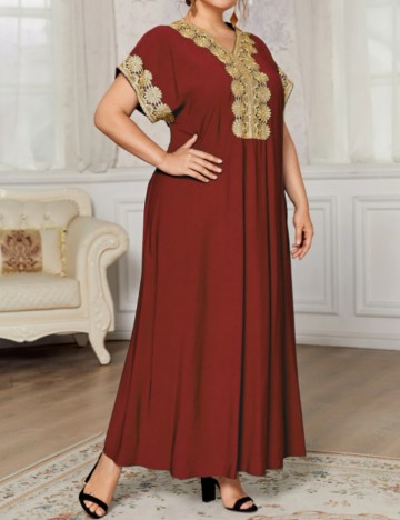 Rochie maxi Shein Curve+, cărămiziu