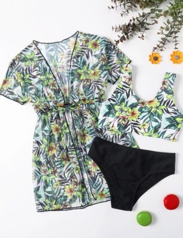 Set costum de baie Shein, mix culori