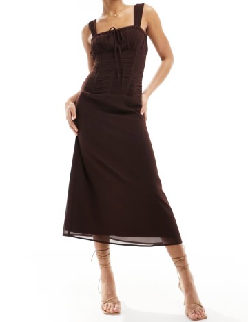 Rochie midi ASOS, maro