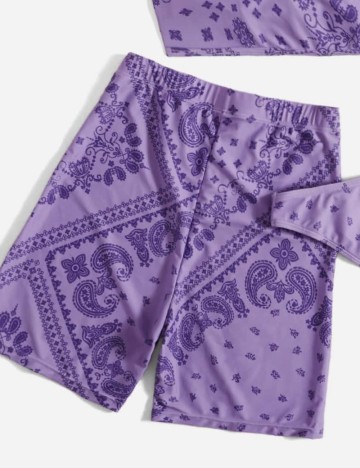 Pantaloni de plajă Romwe by Shein, mov