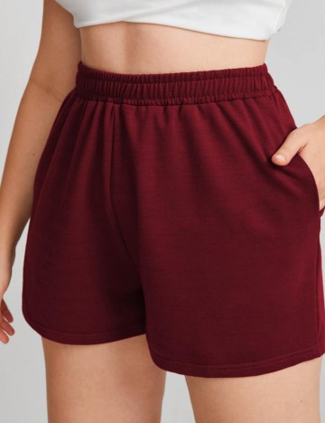 Pantaloni scurți Shein Curve+, vișiniu