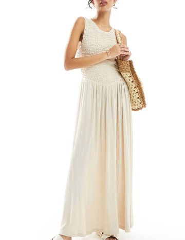 Rochie maxi ASOS, bej