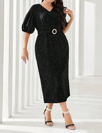 Rochie midi Shein Curve+, negru