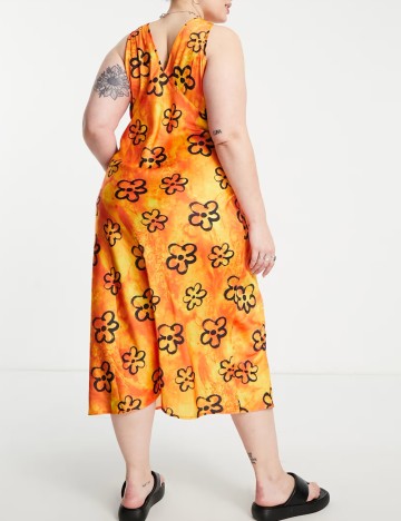 Rochie midi ASOS, portocaliu