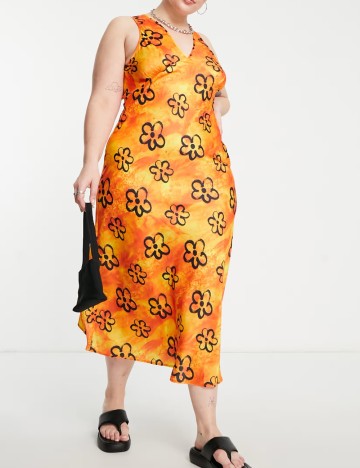 Rochie midi ASOS, portocaliu