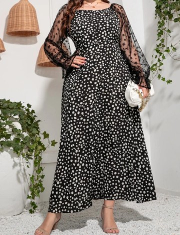Rochie maxi Shein Curve+, mix culori