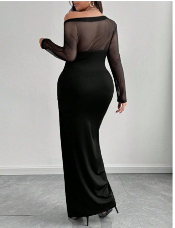 Rochie maxi Shein Curve+, negru