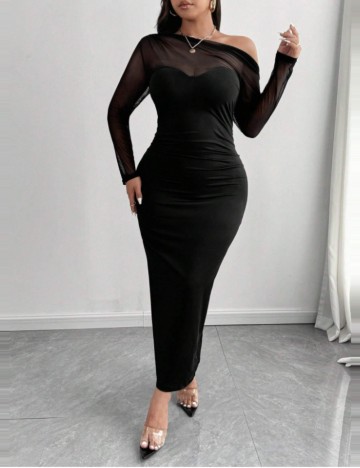 Rochie maxi Shein Curve+, negru