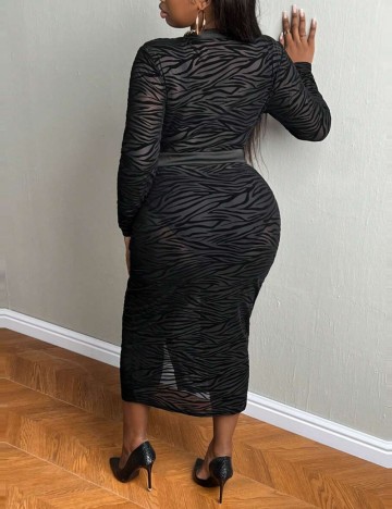 Rochie midi Shein Curve+, negru