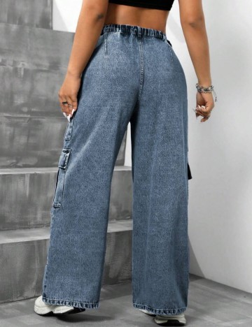 Jeans Shein Curve+, albastru