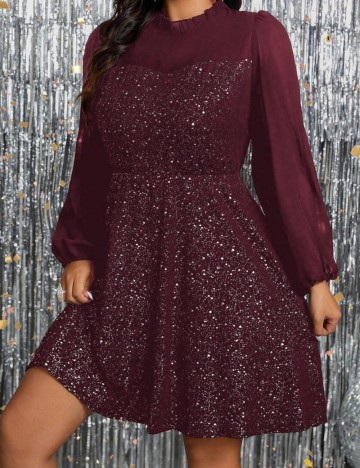 Rochie mini Shein Curve+, vișiniu