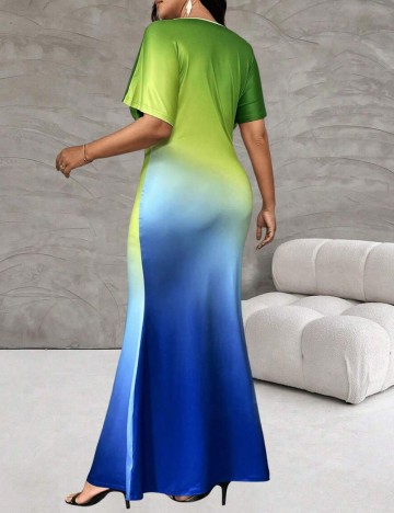 Rochie maxi Shein Curve+, mix culori