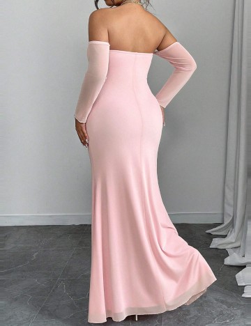 Rochie maxi Shein Curve+, roz