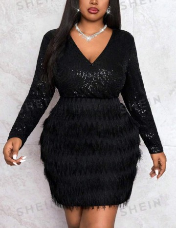 Rochie mini Shein Curve+, negru