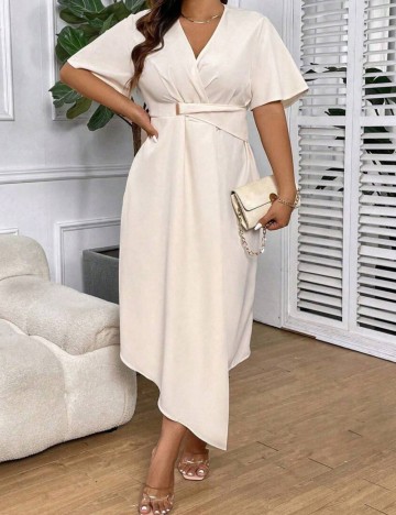 Rochie midi Shein Curve+, crem