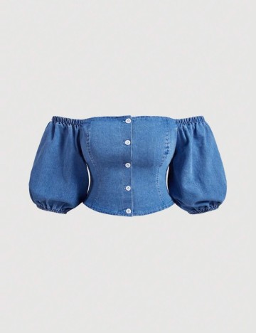 Top Shein Curve+, albastru