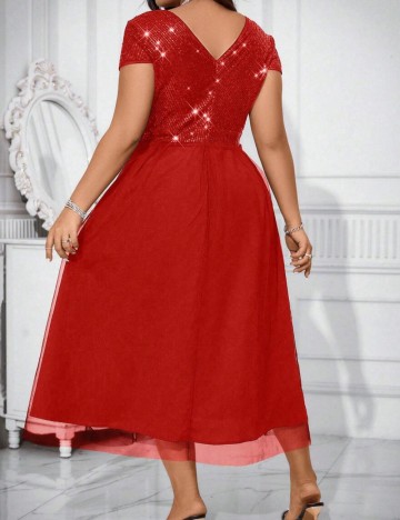Rochie midi Shein Curve+, roșu