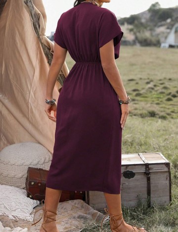 Rochie midi Shein Curve+, vișiniu