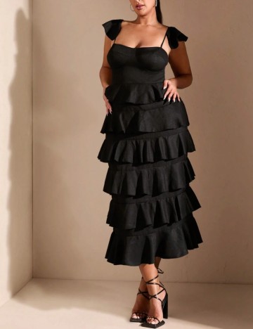 Rochie maxi Shein Curve+, negru