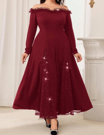 Rochie maxi Shein Curve+, vișiniu