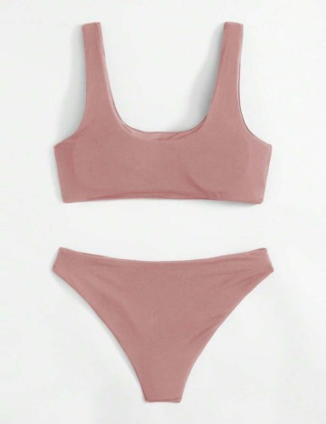 Costum de baie Shein, roz prafuit