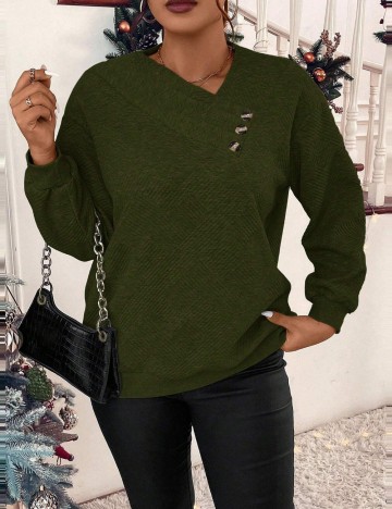 Bluză Shein Curve+, verde