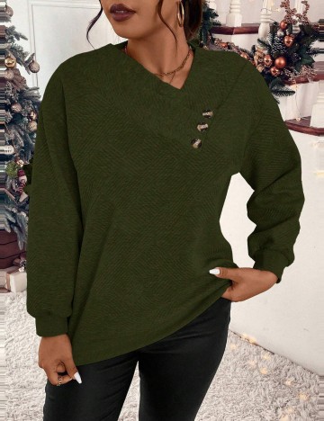 Bluză Shein Curve+, verde