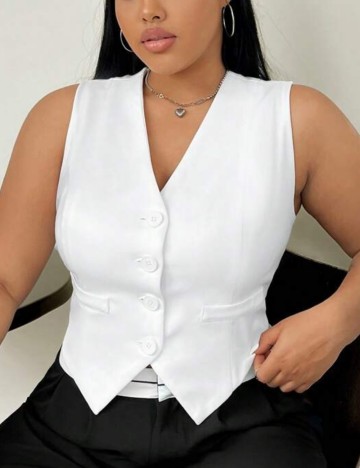 Vestă Shein Curve+, alb