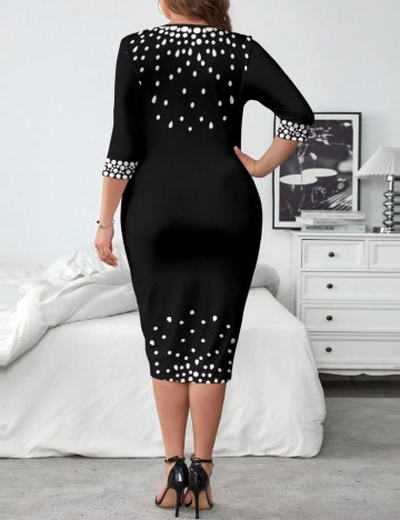 Rochie midi Shein Curve+, mix culori