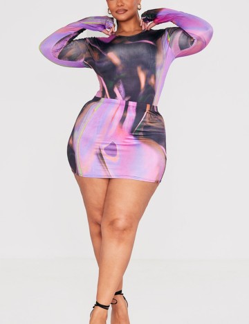 Fustă mini PRETTYLITTLETHING, mix culori