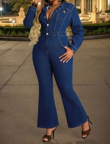 Salopetă lungă Shein, albastru