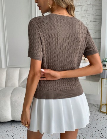 Bluză cu nasturi Shein, maro