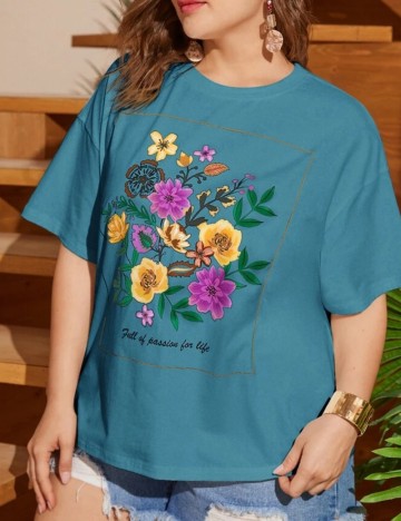 Tricou Shein Curve+, albastru