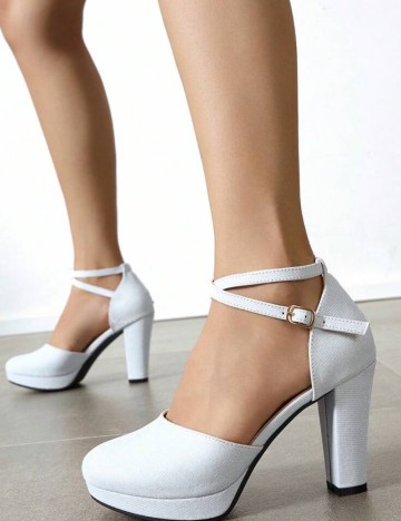 Pantofi cu toc Shein, argintiu