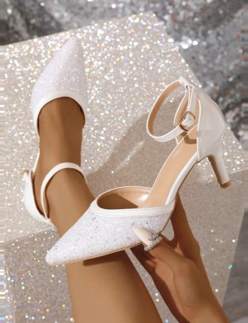 Pantofi cu toc Shein, alb